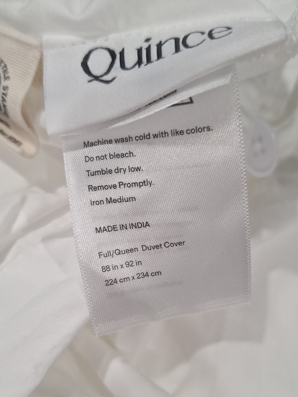 Quince 100% Organic Cotton Duvet Set White F/Q EUC - Picture 3 of 6